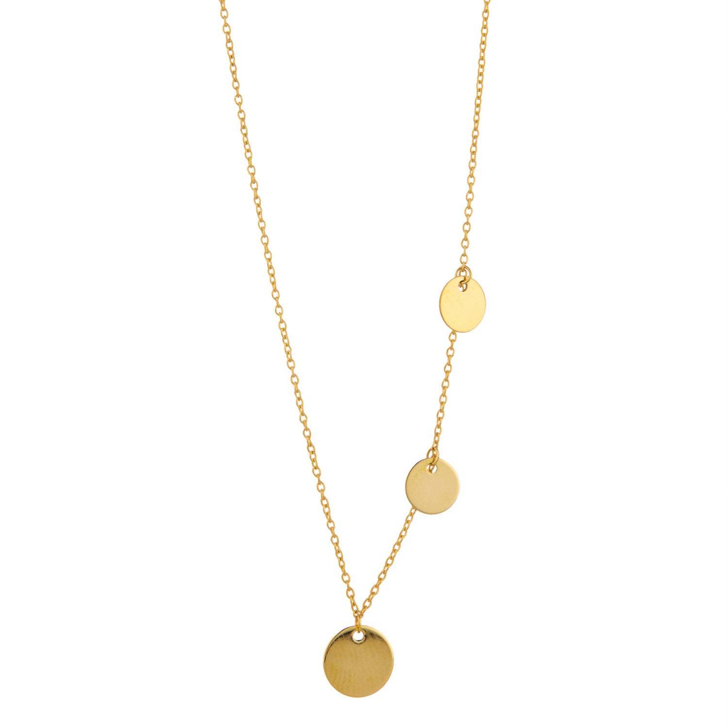 9kt Gold 3 Discs Necklace - MoMuse Jewellery