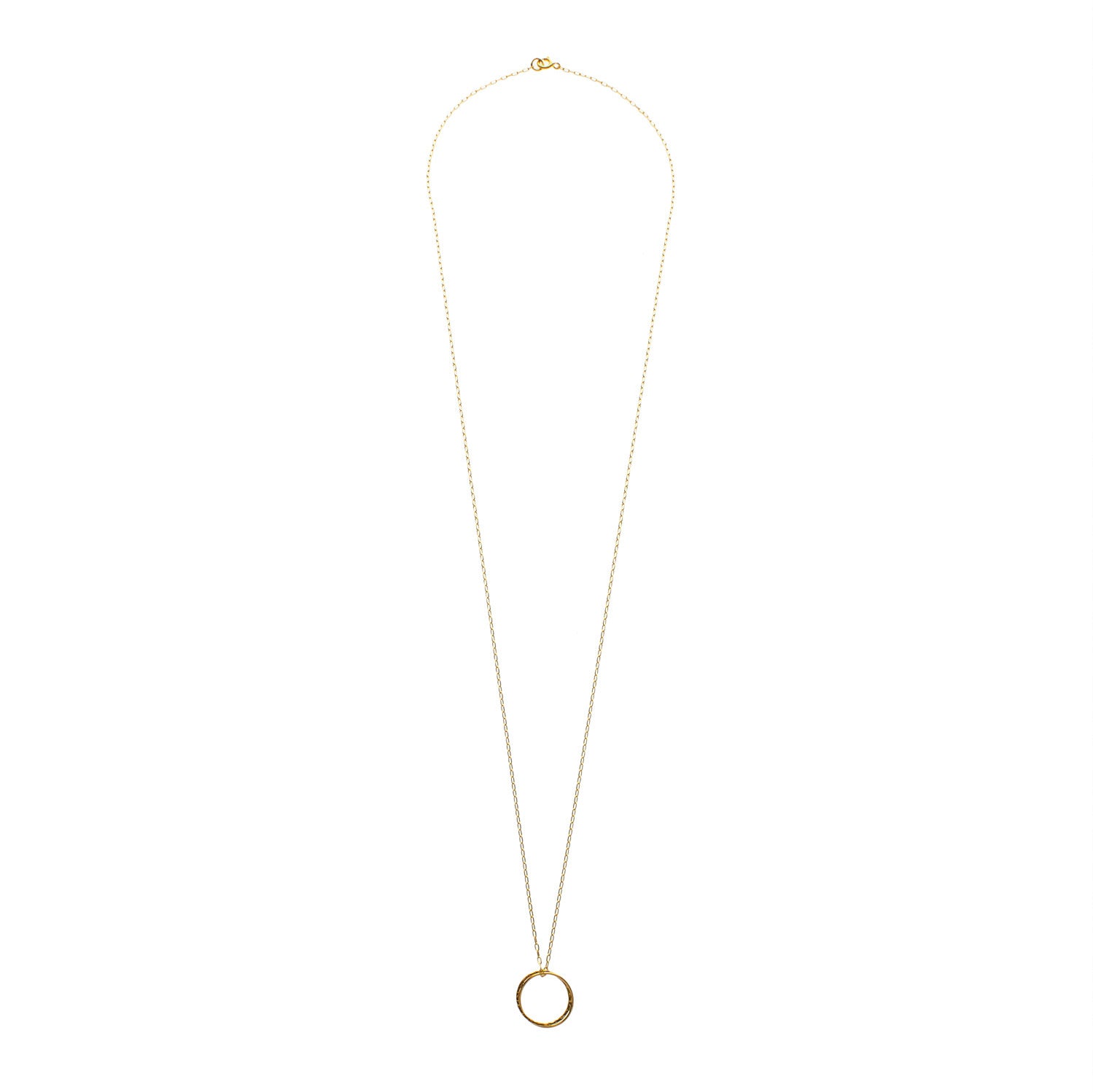 14kt Long Gold Filled Chain with Fused Circle - MoMuse Jewellery