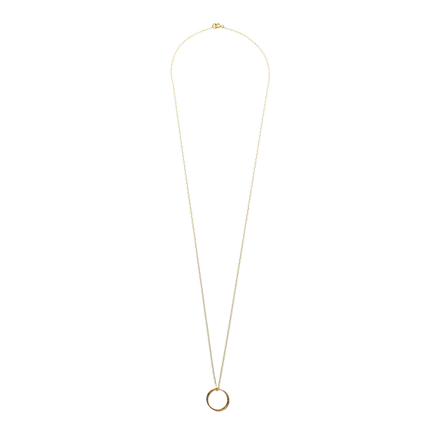 14kt Long Gold Filled Chain with Fused Circle - MoMuse Jewellery