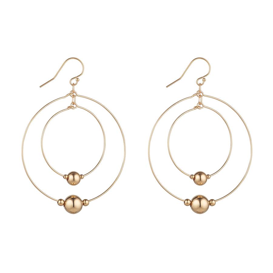 Double gold filled hoop gold ball earrings