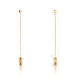 9kt Gold Chain Earrings with Multiple Circles - MoMuse Jewellery