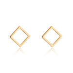 9kt Gold Square Stud Earrings - MoMuse Jewellery