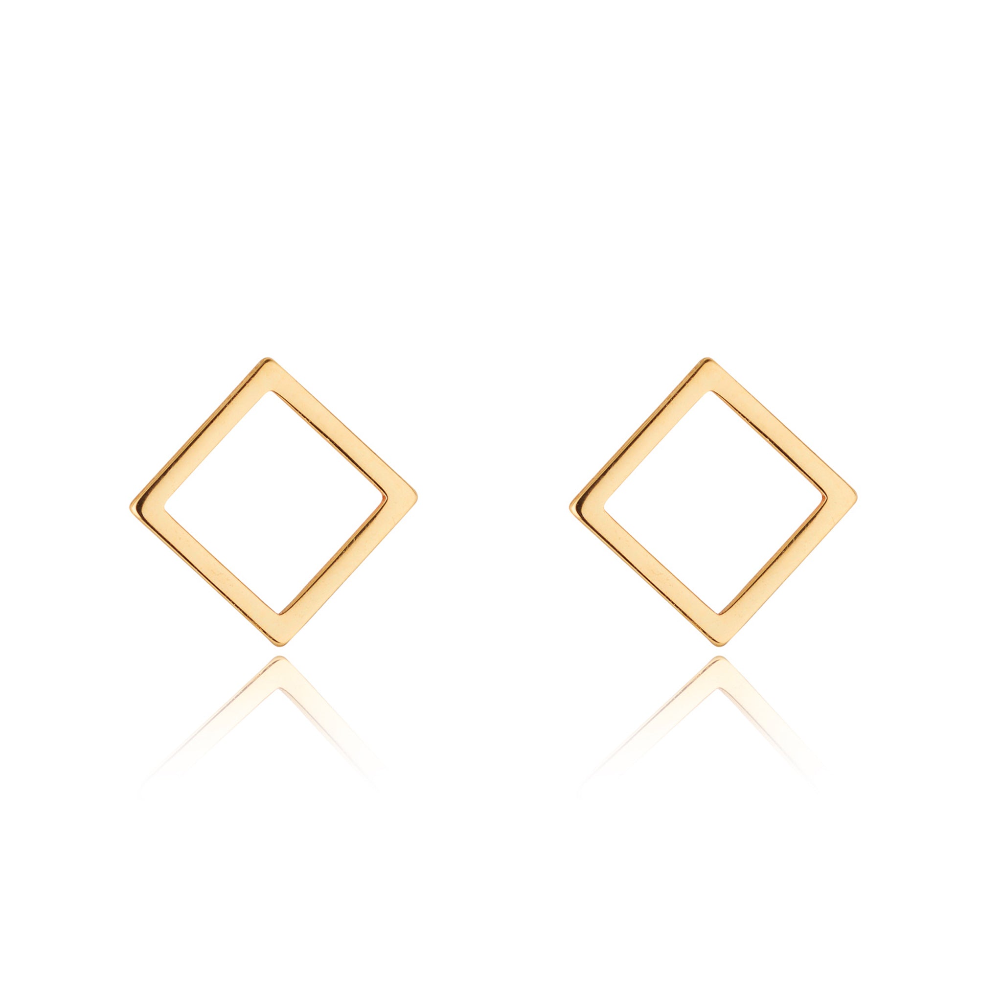 9kt Gold Square Stud Earrings - MoMuse Jewellery