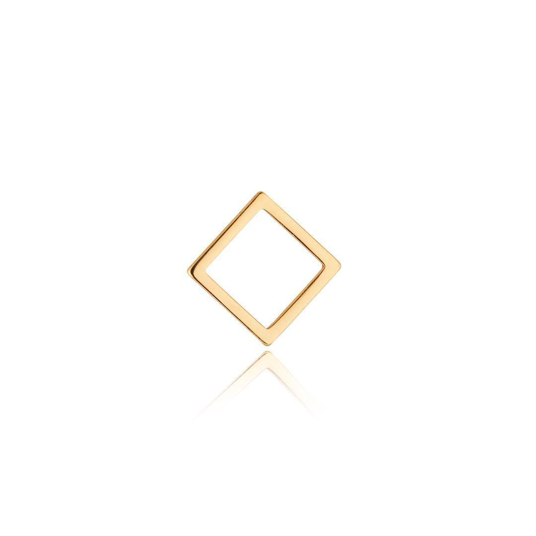 9kt Gold Open Square Stud Earrings
