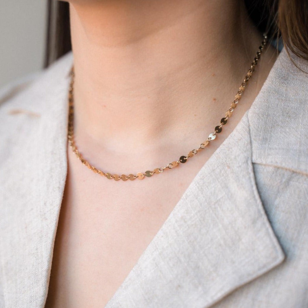 Gold Filled Disc Chain Necklace