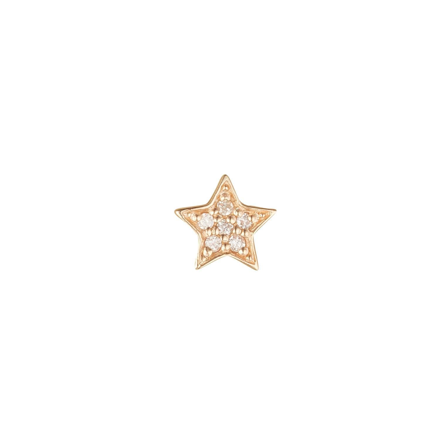 9kt Gold Diamond Star Stud Earrings