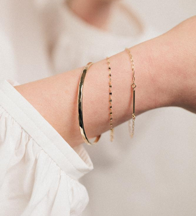 9kt Gold Diamond Cut Chain Bracelet