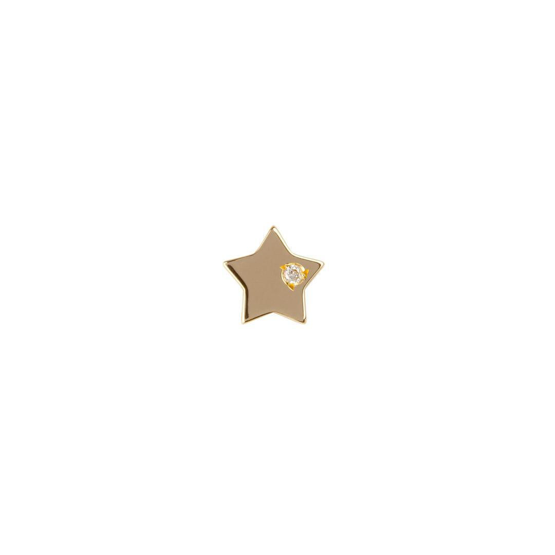 9kt Gold Star & Diamond Stud Earrings