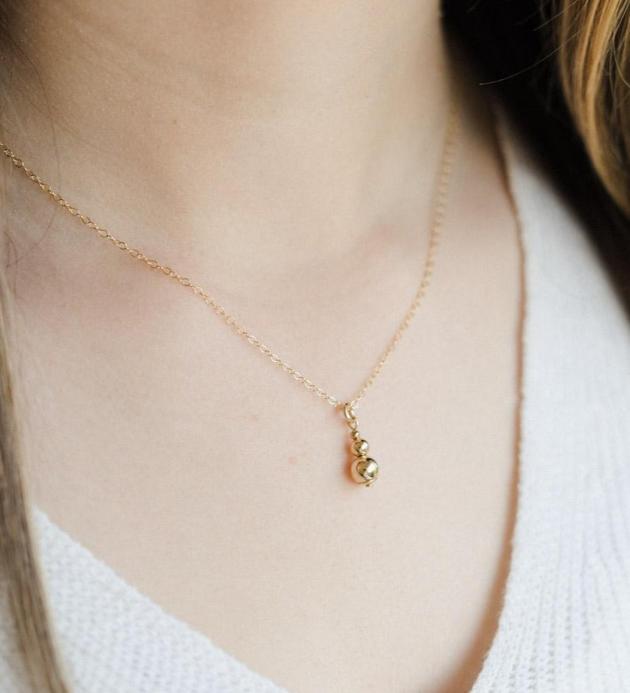 Gold Filled Triple Gold Ball Pendant Necklace