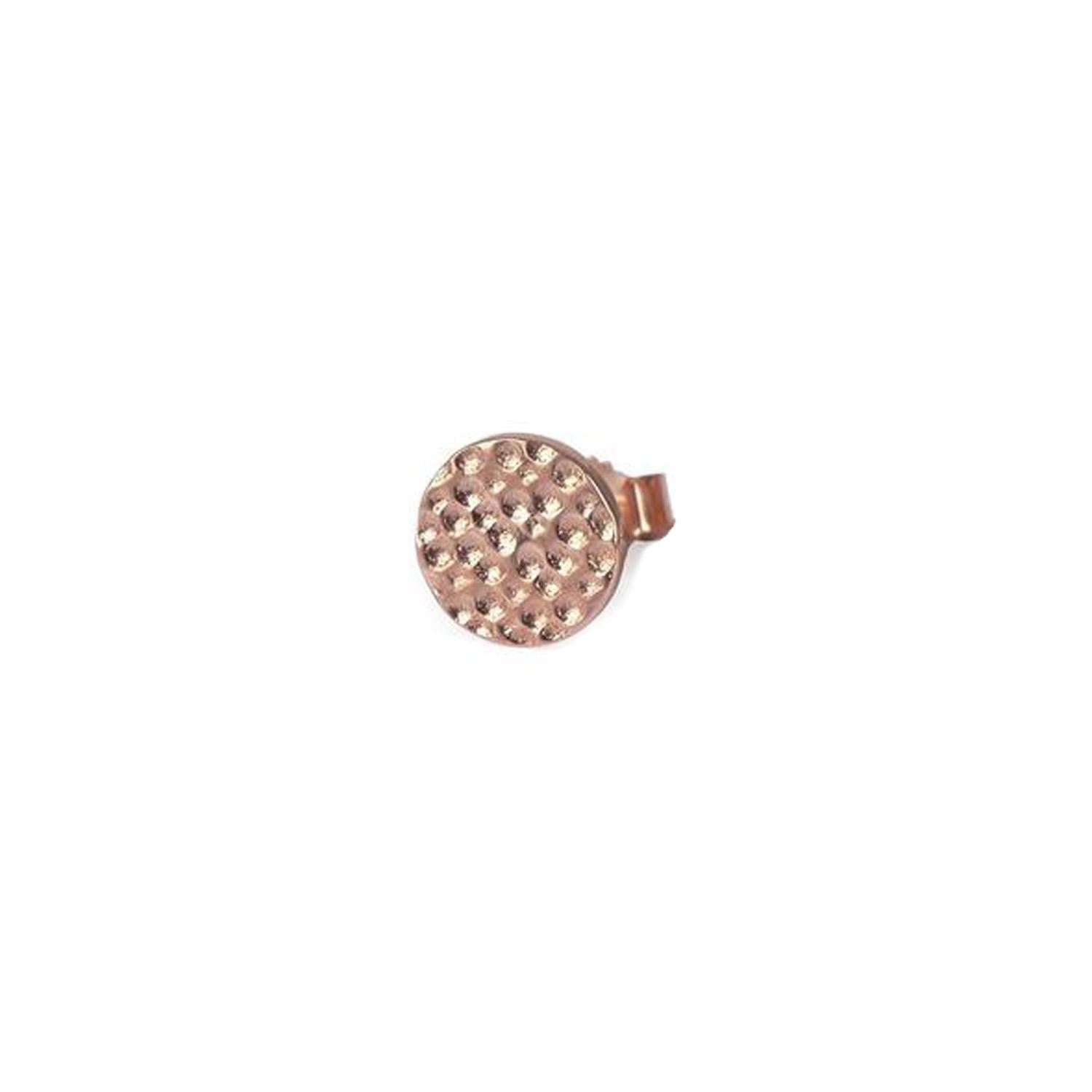 9kt Gold Hammered Disc Stud Earrings