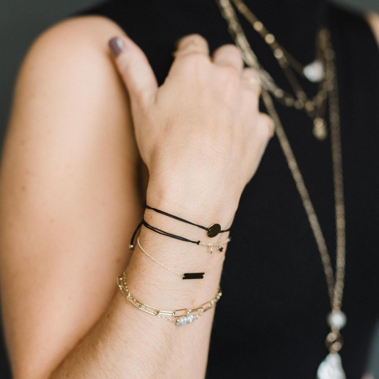 9kt Gold Bar Chain Bracelet