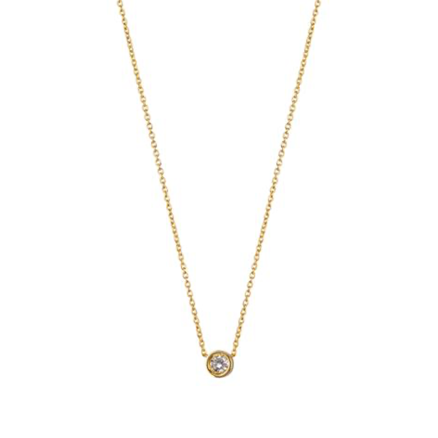 MoMuse | 9kt Gold & Solitaire Diamond Necklace