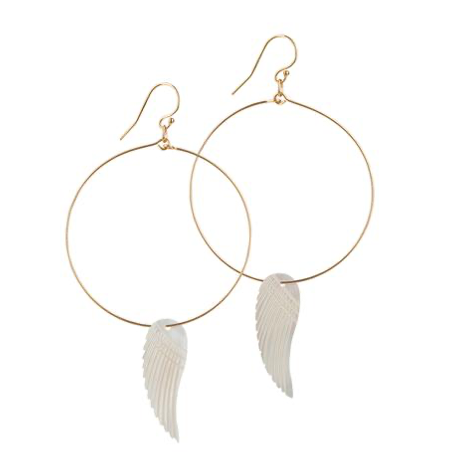 Buy Angel Wing Earring Mens Earrings Black Hoop Earring for Men Online in  India  Etsy