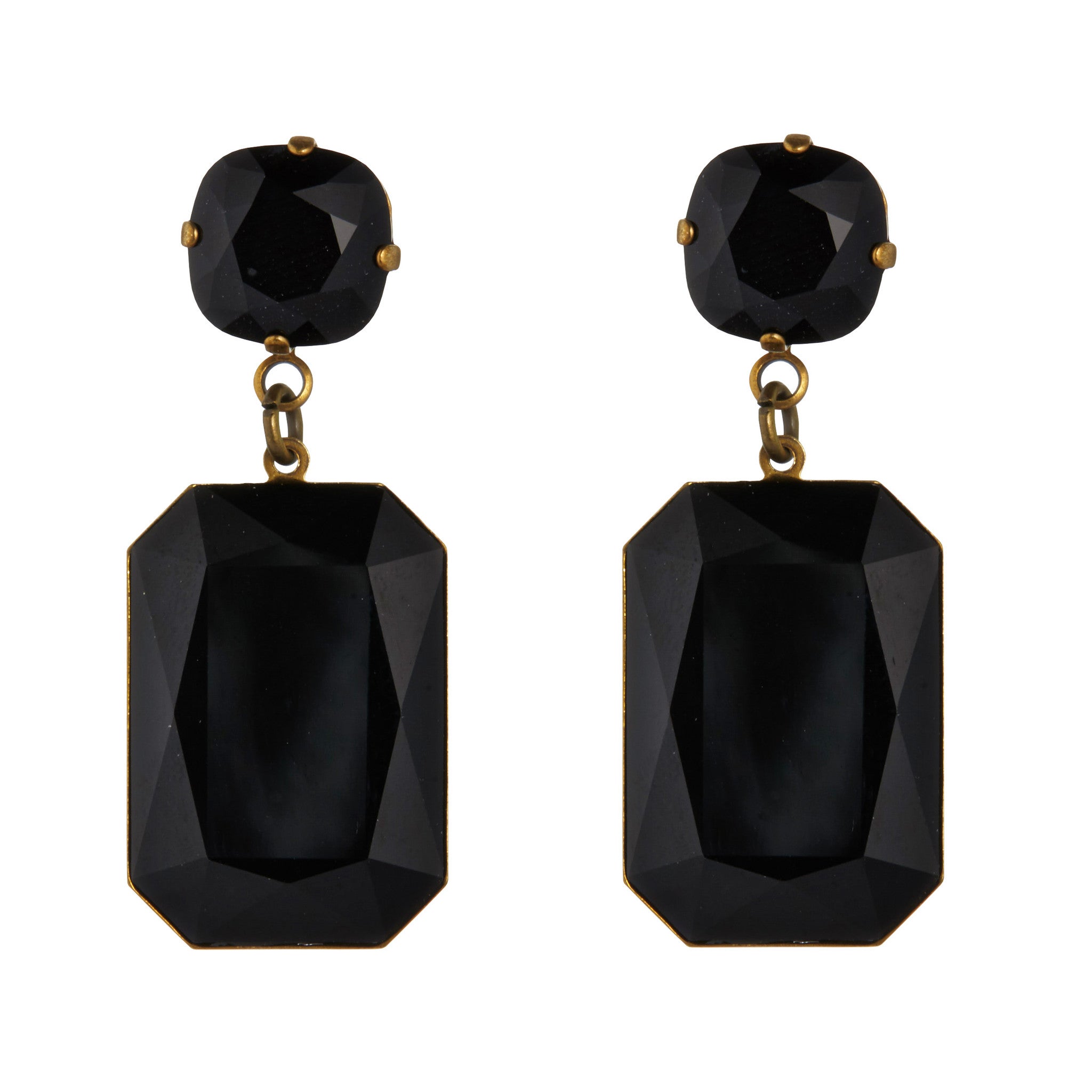 Black Swarovski Slab Earrings by Merle O'Grady - MoMuse Jewellery