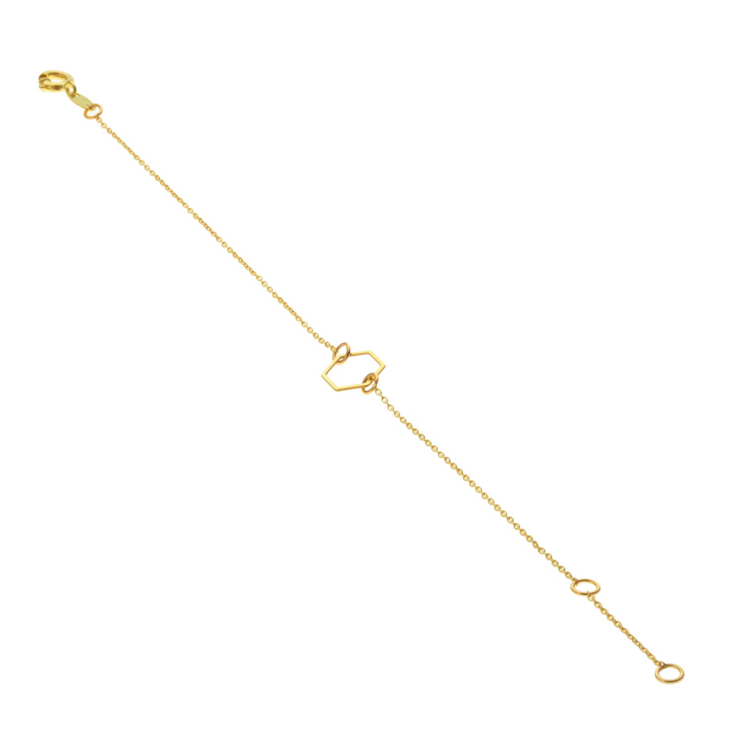 9kt Gold Hexagon Bracelet - MoMuse Jewellery