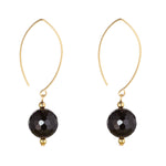 14kt Gold Filled Oval Open Black Onyx Earrings - MoMuse Jewellery