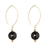 14kt Gold Filled Oval Open Black Onyx Earrings - MoMuse Jewellery