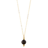 14kt Gold Filled Petite Black Onyx Necklace - MoMuse Jewellery