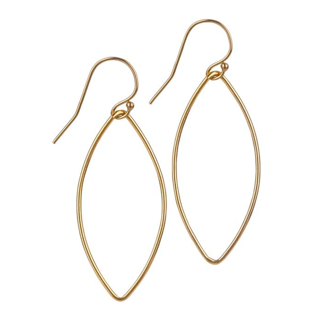 A pair of gold-filled open oval earrings 